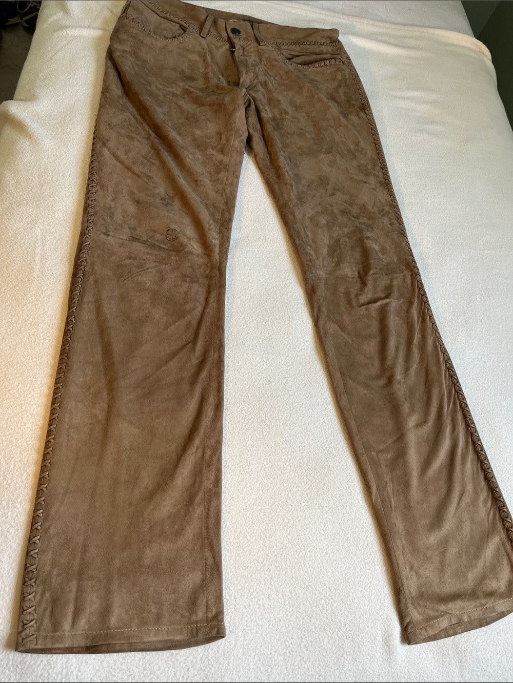 100% Lamb Suede Ralph Lauren Purple Label Pants | Made in Italy | Size 30